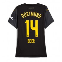 Camiseta Borussia Dortmund Maximilian Beier #14 Segunda Equipación Replica 2024-25 para mujer mangas cortas